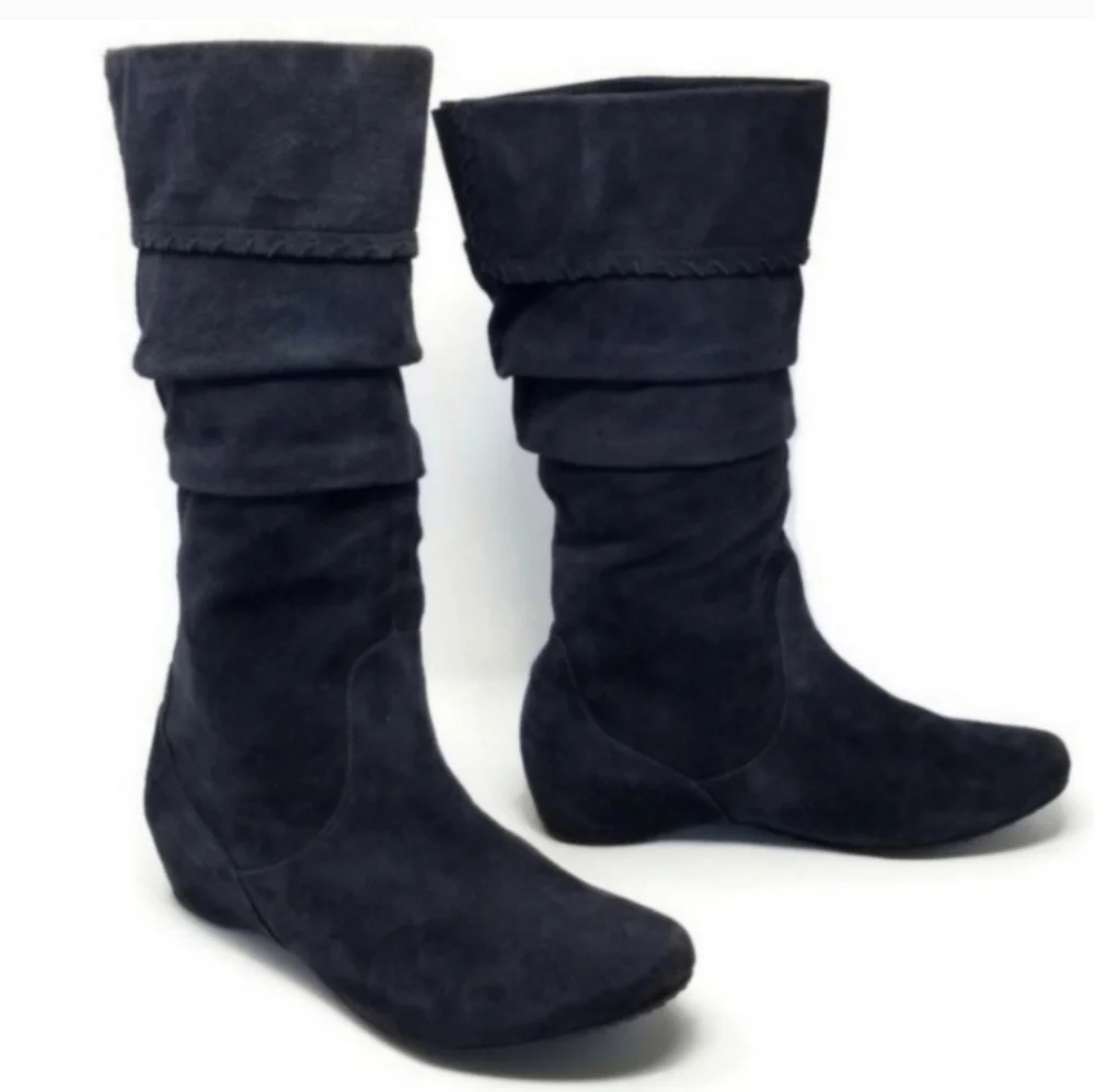 Blondo Waterproof Grey Suede Hidden Wedge Fall Winter Boots 11